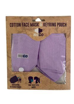 NOGO COTTON FACE COVERING WITH KEYRING (PINK)