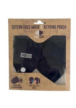 NOGO COTTON FACE COVERING WITH KEYRING (NAVY)
