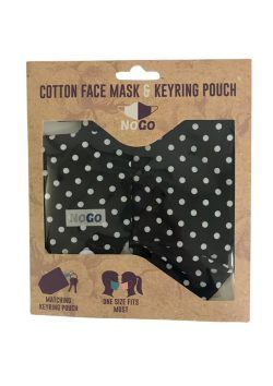 NOGO COTTON FACE COVERING WITH KEYRING (POLKA)