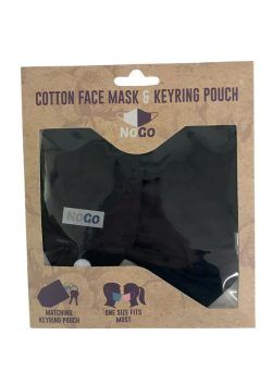 NOGO COTTON FACE COVERING WITH KEYRING (BLACK)