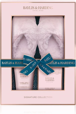 Baylis & Harding Luxury Slipper Set - 100g Foot Soak Crystals, 140ml Foot Lotion and a Pair of Luxurious Faux Fur Slippers
