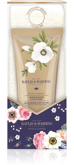 Baylis & Harding Luxury Foot Care Set - 125ml Foot Lotion and a Pair of Super Soft Socks