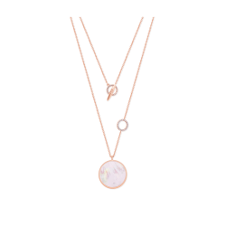 Full Moon Pendant With Circle Rings - Rose Gold
