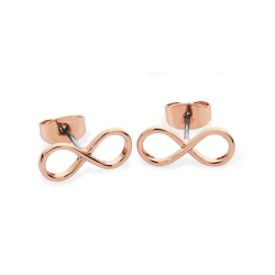 Simple Infinity Stud Earrings Rose Gold- Tipperary Crystal
