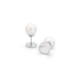 Silver Pearl Moon Earrings - Tipperary Crystal
