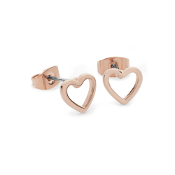 Rose Gold Heart Earrings - Tipperary Crystal